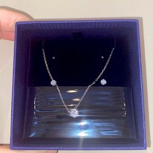 ⭐️Swarovski Crystal Attract Jewellery Set- White, Round, Silver and Rhodium Pltd
